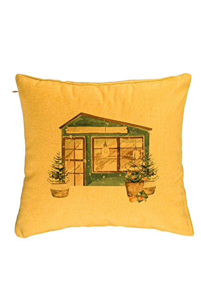 BEKZ Față de pernă cu tematică de Crăciun, 2 buc., 40x40 cm, galbenă