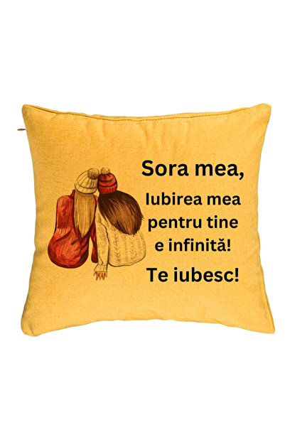 BEKZ Față de pernă My Sister 1, 40x40 cm, galbenă