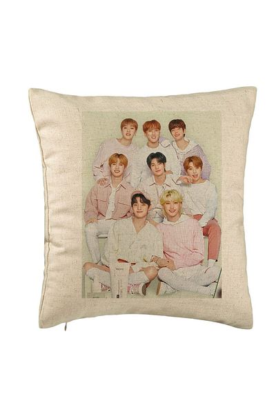 BEKZ Perna Decorativa, Stray Kids 7, 40×40 cm, Bej, Husa Detasabila, Burduf
