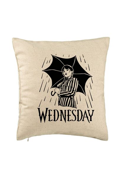 BEKZ Perna Decorativa, Model Wednesday Addams 5, 40x40 cm, Bej, Husa Detasabila, Burduf