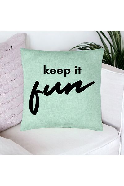 BEKZ Față de pernă, model Keep It Fun, 40x40 cm, verde mentă