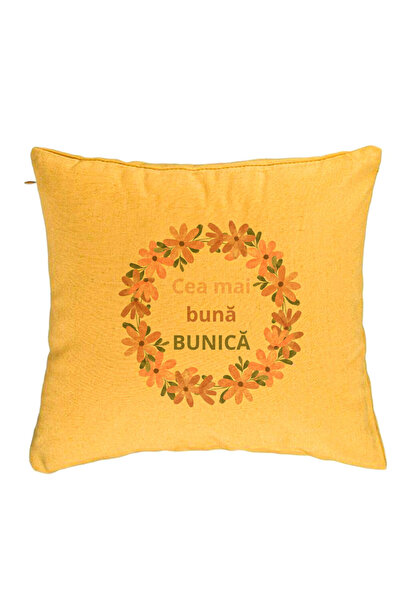 BEKZ Μαξιλαροθήκη για τη Γιαγιά 6, 40x40 εκ., Κίτρινη