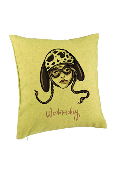 BEKZ Perna Decorativa, Model Wednesday Addams 1, 40x40 cm, Verde, Husa Detasa...