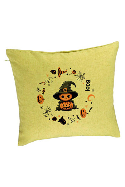 BEKZ Μαξιλαροθήκη με μοτίβο Halloween 7, 40x40 εκ., Πράσινη