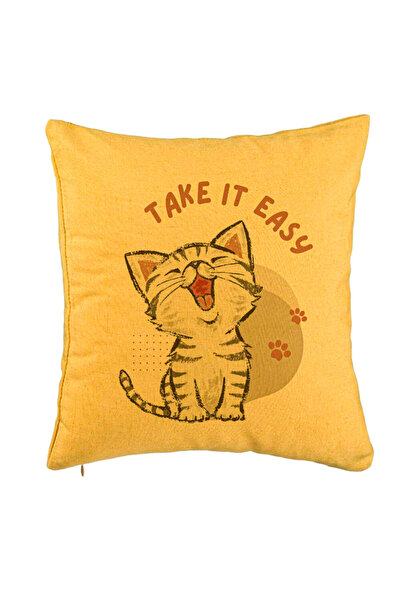 BEKZ Față de pernă, model Take It Easy, 40x40 cm, galben