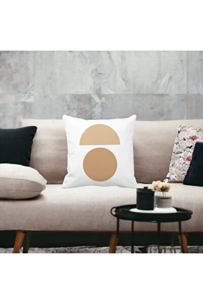 BEKZ Perna Decorativa Model Abstract Creativ 9,40x40 cm, Alba, Mata, Husa Detasabila, Burduf