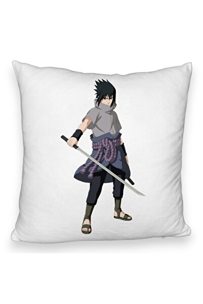 BEKZ Față de pernă pufoasă cu Sasuke Nsruto, 40x40 cm, albă