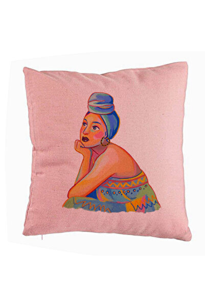 BEKZ Față de pernă, model african, 40x40 cm, roz