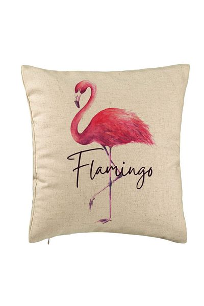 BEKZ Față de pernă, model flamingo, 40x40 cm, bej