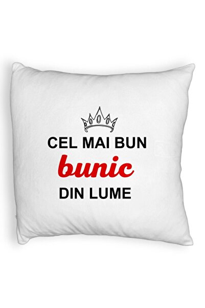 BEKZ Față de pernă pufoasă, pentru bunicul 2, 40x40 cm, albă