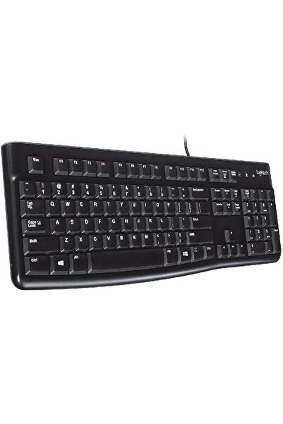 logitech لوحة مفاتيح K120 سلكية لأجهزة الكمبيوتر المحمولة/المكتبية/الألعاب/وحدة المعالجة المركزية بنظام التشغيل Windows، باللون الأسود