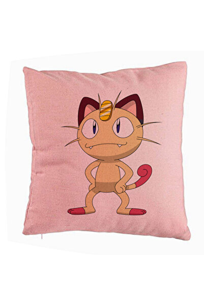 BEKZ Față de pernă, model Pokemon Cat, 40x40 cm, roz