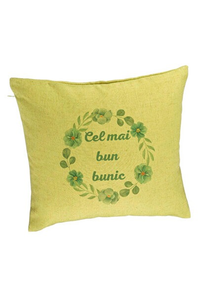 BEKZ Perna Decorativa pentru Bunicul 4, 40x40 cm, Verde, Husa Detasabila, Burduf