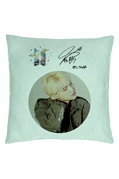 BEKZ Perna Decorativa BTS Jungkook, 40x40 cm, Verde Menta, Husa Detasabila, B...