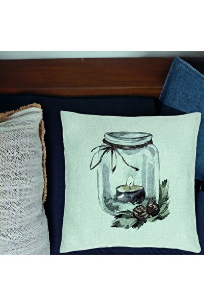 BEKZ Декоративна възглавница с коледна тематика, 13, 40x40 см, ментово зелено...