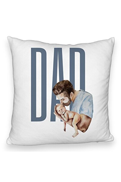 BEKZ Față de pernă pufoasă, model cu dragostea tatălui, 40x40 cm, albă