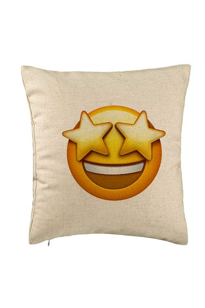BEKZ Față de pernă, model Emoji Wow, 40x40 cm, bej