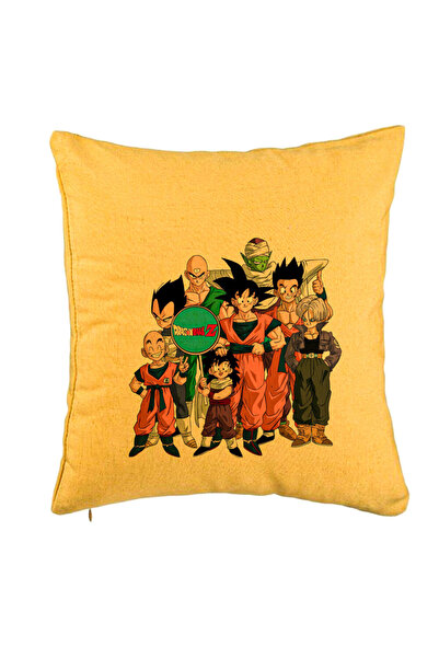 BEKZ Perna Decorativa cu Dragonball Characters 2, 40x40 cm, Galben, Husa Deta...