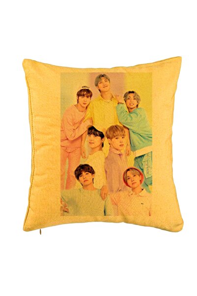 BEKZ Fata De Perna, Stray Kids 13, 40x40 Cm, Galben, Husa Detasabila