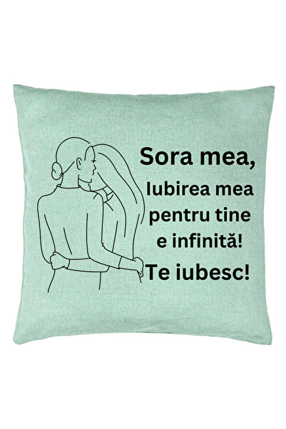 BEKZ Perna Decorativa Sora mea 10, 40x40 cm, Verde Menta, Husa Detasabila, Bu...