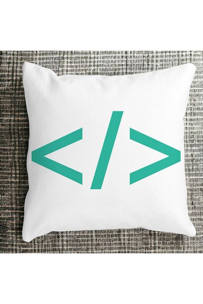 BEKZ It Coder Square Pillowcase, 40x40 Cm, White, Matte, Removable Cover