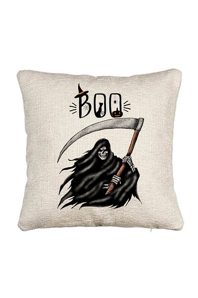 BEKZ Fata de perna Canapea cu motiv The Grim Reaper, de Halloween, 40x40 cm, Cu fermoar