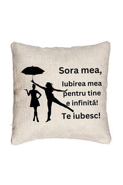 BEKZ Fata de perna Canapea Sora mea 2, 40x40 cm, Cu fermoar