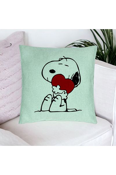 BEKZ Fata de Perna, Model Doggo Love, 40x40 Cm, Verde Menta