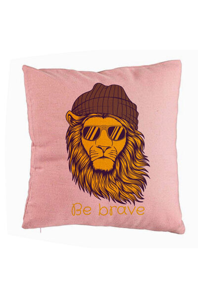 BEKZ Față de pernă, model Be Brave, 40x40 cm, roz