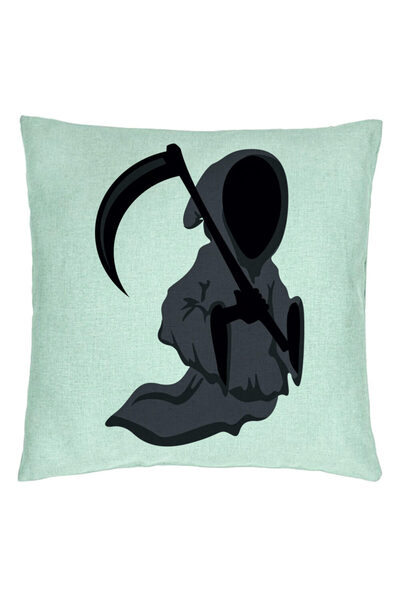 BEKZ Perna Decorativa cu motiv Fantoma de Halloween 3, 40x40 cm, Verde Menta,...