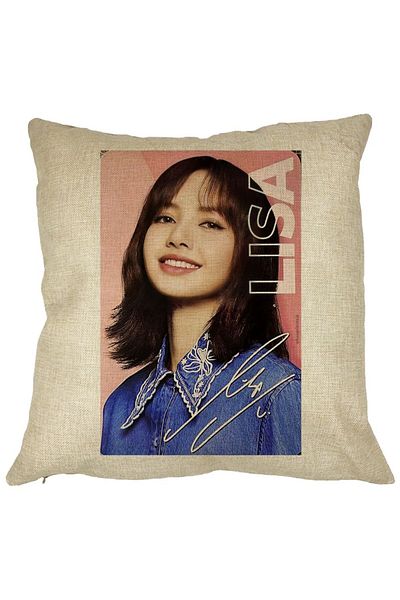 BEKZ Perna Decorativa BlackPink Lisa 2, 40×40 cm, Husa Detasabila, Burduf