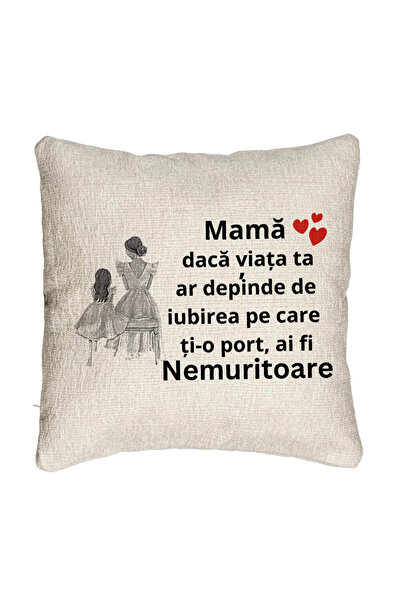BEKZ Perna Decorativa Canapea, Model pentru Mama 3, 40x40 cm, Cu fermoar