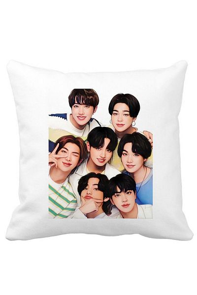 BEKZ Bts Pillowcase, Model 1, 40x40 Cm, White, Matte