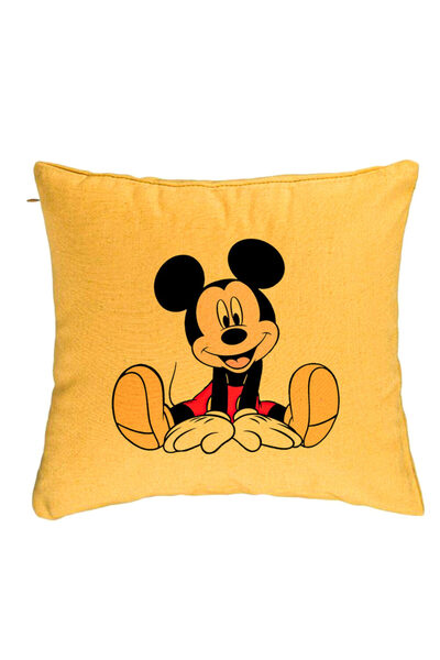 BEKZ Perna Decorativa, Model copii Mickey Mouse, 40x40 cm, Galben, Husa Detas...
