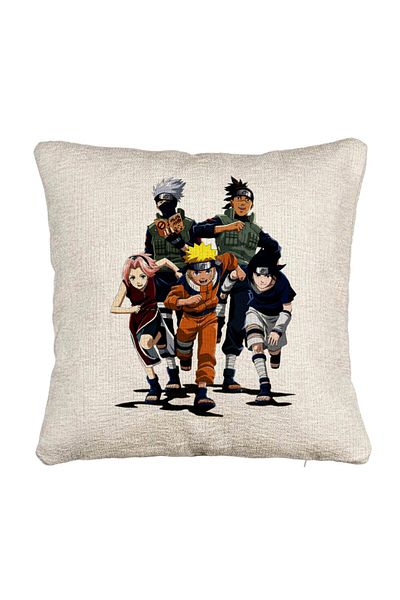 BEKZ Fata de perna Canapea cu Naruto team, 40x40 cm, Cu fermoar