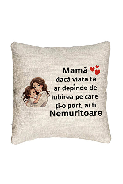 BEKZ Fata de perna Canapea, Model pentru Mama 6, 40x40 cm, Cu fermoar