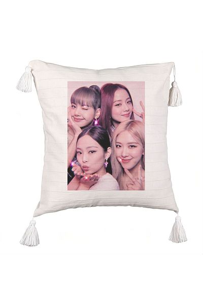 BEKZ BlackPink Fringed Pillowcase, Model 10, 45×45 cm, With zipper