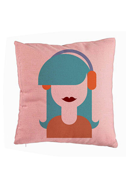BEKZ Perna Decorativa, Model Seen, 40x40 cm, Roz, Husa Detasabila, Burduf