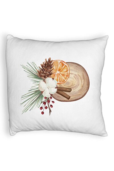 BEKZ Perna Decorativa Fluffy cu tematica de Craciun, 14, 40x40 cm, Alba, Husa...