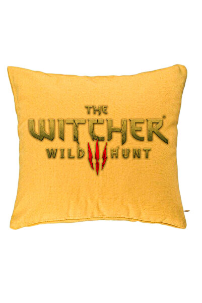 BEKZ Față de pernă cu textul The Witcher, 40x40 cm, galbenă