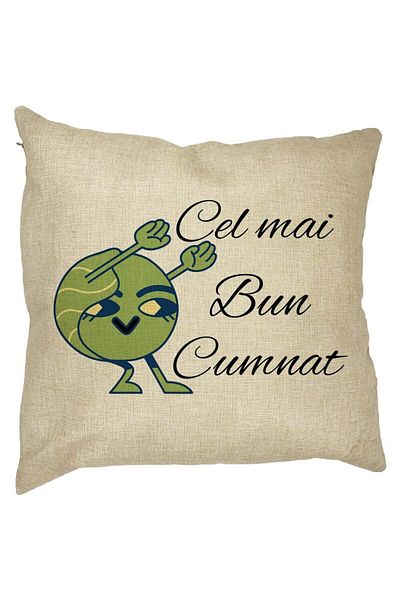 BEKZ Perna Decorativa pentru Cumnat 4, 40x40 cm, Husa Detasabila, Burduf