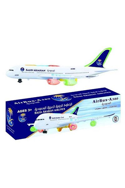 Rally Saudi Arabian Airlines Airplane Model With Flash And Music Battery Operated Toy
