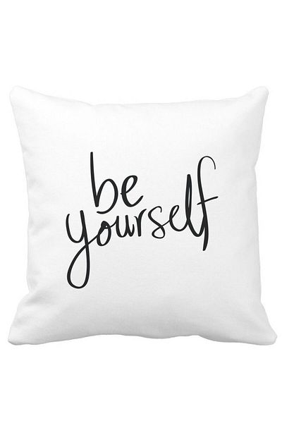 BEKZ Perna Decorativa Patrata Be Yourself, 40x40 cm, Alba, Mata, Husa Detasabila, Burduf