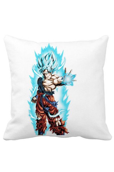 BEKZ Pernă decorativă cu Goku Vegeta Super Saiya Saiyan Dragon Ball, 40x40 cm, albă, mată, detașabilă