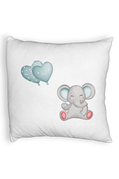 BEKZ Pernă decorativă pufoasă, model cu baloane în formă de elefant și inimă,...