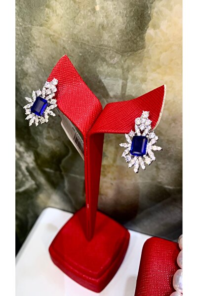 TRİA SİLVER Kültür İncili Koyu Mavi Taşlı 925 Ayar Gümüş İnci Set Takı Seti Kolye Küpe Yüzük Bileklik