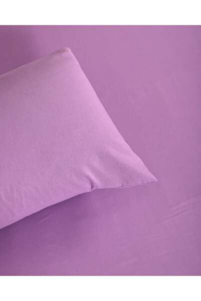 Lio20 Fitted Cotton Fabric Bed Sheet and Pillowcase Set-Elastic-Fade Resistant-Purple
