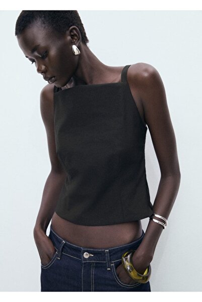 MANGO Woman Τοπ με κορδέλα στην πλάτη