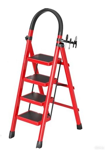Generic Foldable Ladders,Step Ladder 4 Steps,Folding Step Stool with Wide Anti-Slip Pedal,for Kitchen, Home,
