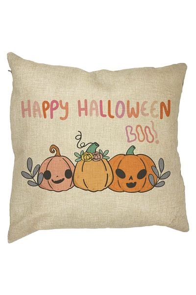 BEKZ Față de pernă cu dovleac și text de Halloween, multicoloră, 40x40 cm, Burdu